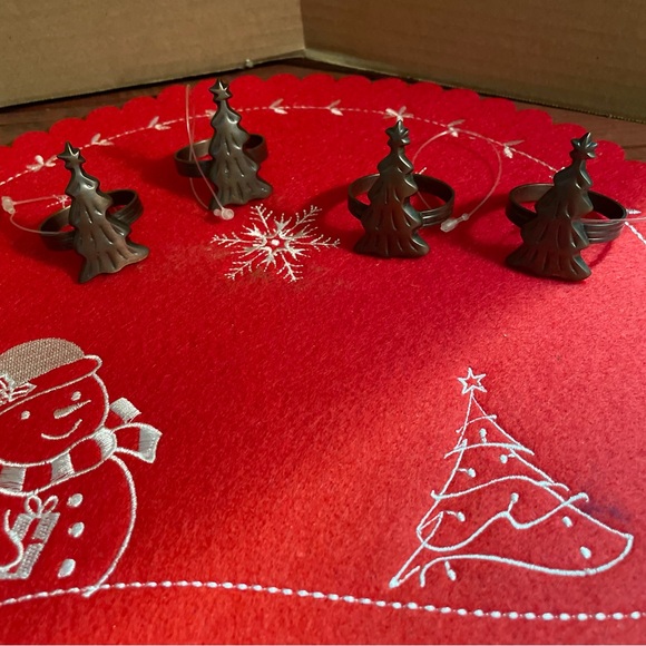 Christmas Tree Napkin Rings, Set of 4 ( more available ) Colonial Tin Works - Picture 1 of 6